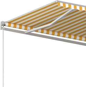 vidaXL Αναδιπλούμενη τέντα Κίτρινο και Λευκό 400 x 350 εκ