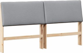 vidaXL Ταπετσαρισμένο κεφαλάρι Ανοιχτό γκρι 200 cm