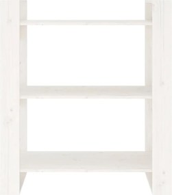 vidaXL Βιβλιοθήκη/Διαχωριστικό Χώρου Λευκό 80x35x91 εκ. Μασίφ Πεύκο