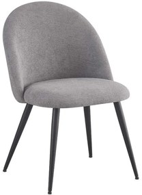 Καρέκλα Graceful Μπουκλέ 093-000033 51x56x84cm Grey-Black Μέταλλο,Ύφασμα