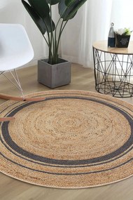 Χαλί Woopamuk510 599HFT5291 Cream-Black Conceptum Hypnose 180X180cm Round