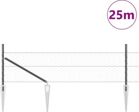 vidaXL Στύλος Περιφράξεων Γκρι 25 x 0,4 μ. (50 χλστ πλέγμα)