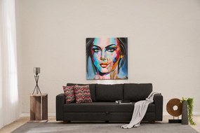 Τριθέσιος Καναπές Κρεβάτι Ανθρακί ALY 80x220x83