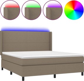vidaXL LED Κρεβάτι με βάθρο με κεφαλάρι ύφασμα
