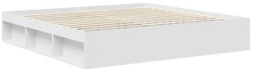 vidaXL Σκελετός Κρεβατιού Λευκό 200 x 200 cm Επεξεργασμένο ξύλο