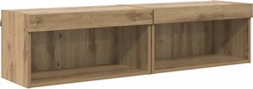 vidaXL Σετ επίπλου τηλεόρασης 2 pcs Artisan Oak Επεξεργασμένο ξύλο