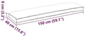 vidaXL Μαξιλάρι για Παγκάκι σε Κρεμ 150 x 40 x 8 εκ. Ύφασμα Oxford