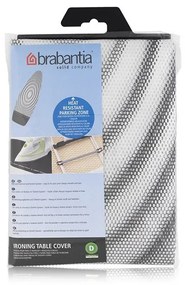 Κάλυμμα τραπεζιού σιδερώματος Brabantia D 90300168, 135x45 cm, 2 mm, Ανθεκτική στη θερμότητα ζώνη σιδερώματος, Σκούρο γκρι/λευκό