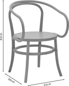 Πολυθρόνα Verfie pakoworld φυσικό ξύλο οξιάς 55x50x83εκ