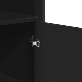 vidaXL Ντουλάπι Μαύρο 79,5x35,5x137,5 εκ. Επεξεργασμένο Ξύλο