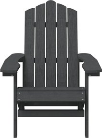 vidaXL Καρέκλες Κήπου Adirondack 2 τεμ. Ανθρακί από HDPE