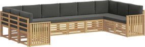 vidaXL Σειρά Καναπέ Εξωτερικού 10 pcs Άσπρο και Ανθρακί
