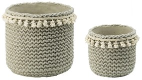 Artekko Knitt Κασπώ Τσιμεντένιο Γκρι (26.5x26.5x25)cm Σετ/2 Artekko D9058