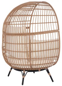 ΠΟΛΥΘΡΟΝΑ ΦΩΛΙΑ ALLEGRA  ΜΕ WICKER ΣΕ ΜΠΕΖ ΑΠΟΧΡΩΣΗ 110x85x148 εκ.