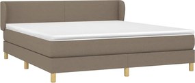 vidaXL Κρεβάτι Boxspring με Στρώμα Taupe 160x200 εκ. Υφασμάτινο
