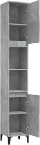 vidaXL Ντουλάπι Μπάνιου Γκρι Σκυροδέματος 30x30x190 εκ. Επεξ. Ξύλο