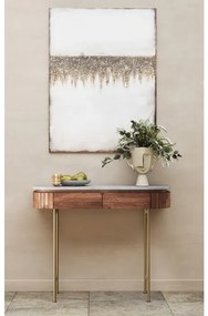 Κονσόλα Grace Μασίφ Ξύλο Μάνγκο - Μάρμαρο 100x30x76 εκ. - Χρυσό