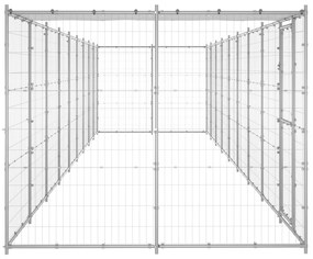 vidaXL Κλουβί Σκύλου Εξ. Χώρου με Στέγαστρο 21,78 μ² Γαλβ. Χάλυβας
