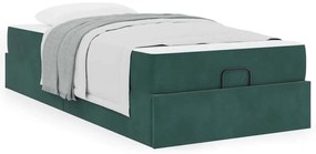 vidaXL Σκελετός κρεβατιού με στρώμα 2 pcs Πράσινο Βελούδο
