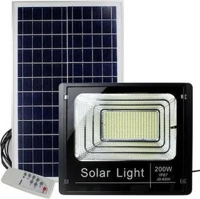 Ηλιακός Προβολέας Ισχύος 200W με Τηλεχειριστήριο σε Μαύρο χρώμα FB-8200