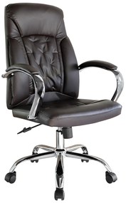 Καρέκλα Γραφείου Διευθυντή ArteLibre BELVIN Καφέ Σκούρο PVC 65x73x125cm