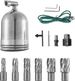1100W Magnetic Drill Press 2700LBS Magnet Force w/6 pcs HSS Annular Cutter Bits
