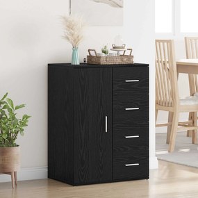 vidaXL Πλαϊνό γραφείο Μαύρη Οξυά 59 x 39 x 80 εκ. Επεξεργασμένο ξύλο