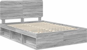 vidaXL Σκελετός Κρεβατιού Γκρι Sonoma 150 x 200 cm