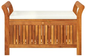 vidaXL Πάγκος Αποθήκευσης Κήπου 91 εκ. Μασίφ Ξύλο Ακακίας + Μαξιλάρι