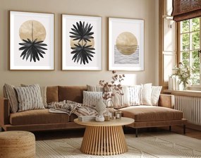 Decorative Framed MDF Painting (3 Pieces) Huhu210 - 50 x 70 Multicolor