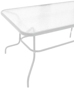 Τραπέζι Valor μέταλλο λευκό-γυαλί 140x80x70εκ 140x80x70 εκ.