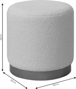 Σκαμπό Dash μπουκλέ κρεμ-χρυσό Φ35x35εκ 35x35x35 εκ.