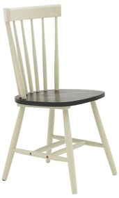 Καρέκλα Larus pakoworld φυσικό ξύλo rubberwood ανθρακί-λευκό 50x49x90εκ. Σετ 2 Τεμαχίων