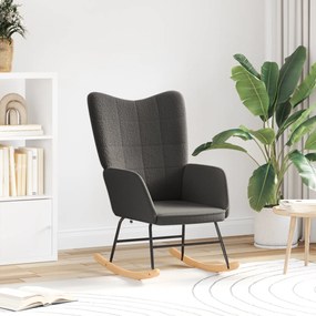 vidaXL Χαλαρωτική Καρέκλα Σκούρο Γκρι Ύφασμα Σατίνας