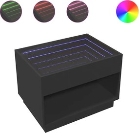 vidaXL Τραπεζάκι Σαλονιού Infinity LED Μαύρο 70x50x50 εκ.