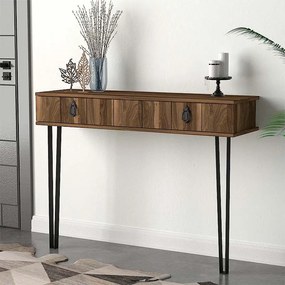 Κονσόλα επιτοίχια Ursula Megapap χρώμα καρυδί 120x35,5x90εκ.