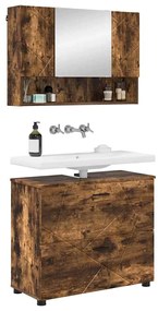 vidaXL Σετ Επίπλων Μπάνιου 2 pcs Καπνιστή δρυς 76,5 x 35 x 64 εκ