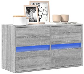 Έπιπλο Τοίχου Τηλεόρασης με LED Γκρι Sonoma 80x31x45 εκ.