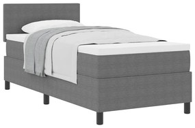 vidaXL Κρεβάτι με ελατήρια Απαλό Γκρι,Λευκό 193 x 90 x 88 εκ. Βελούδο