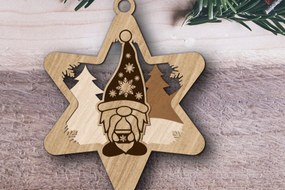 Σετ των 3 Intra απο ξύλο plywood 3mm-4mm πάχος Χριστουγεννιάτικο στολίδι Gnome, πολυστρωματική τέχνη Δίασταση 3x4 cm INTRAFABR-83797494