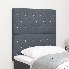 vidaXL LED Προσκέφαλο Σκούρο Γκρι 80 εκ. Βελούδινο