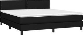 vidaXL Κρεβάτι Boxspring με Στρώμα Μαύρο 180x200 εκ. Υφασμάτινο