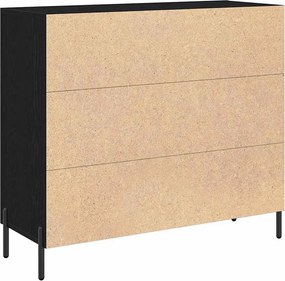 vidaXL Πλαϊνό γραφείο Μαύρη Οξυά 90 x 34 x 80 εκ. Επεξεργασμένο ξύλο