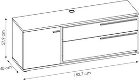 Έπιπλο τηλεόρασης Inala 1D2S - 152.70Χ40.00Χ57.90cm