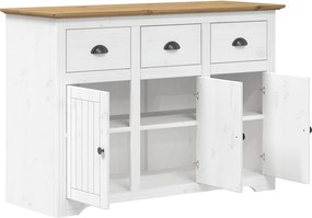 vidaXL Ντουλάπι BODO Λευκό/Καφέ 115,5x44x80 εκ. από Μασίφ Ξύλο Πεύκου