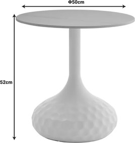 Βοηθητικό τραπέζι Fabron Inart λευκό sintered stone Φ50x52εκ