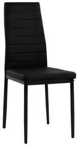 Καρέκλα Lady HM0037.12 (Σετ 4τμχ) 40x48x95cm Black Metal, Technoderma