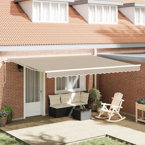 vidaXL Χειροκίνητη Ανασυρόμενη Τέντα Μπεζ 450x300 εκ.