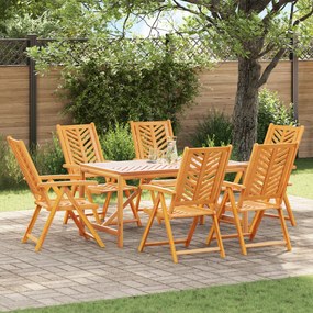 vidaXL Σέτ φαγητού για κήπο 7 pcs Καφέ 150 x 90 x 74 cm