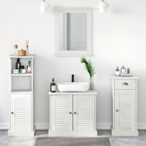 vidaXL Σετ Επίπλων Μπάνιου 3 pcs Λευκό αντικέ 37 x 34 x 110 εκ